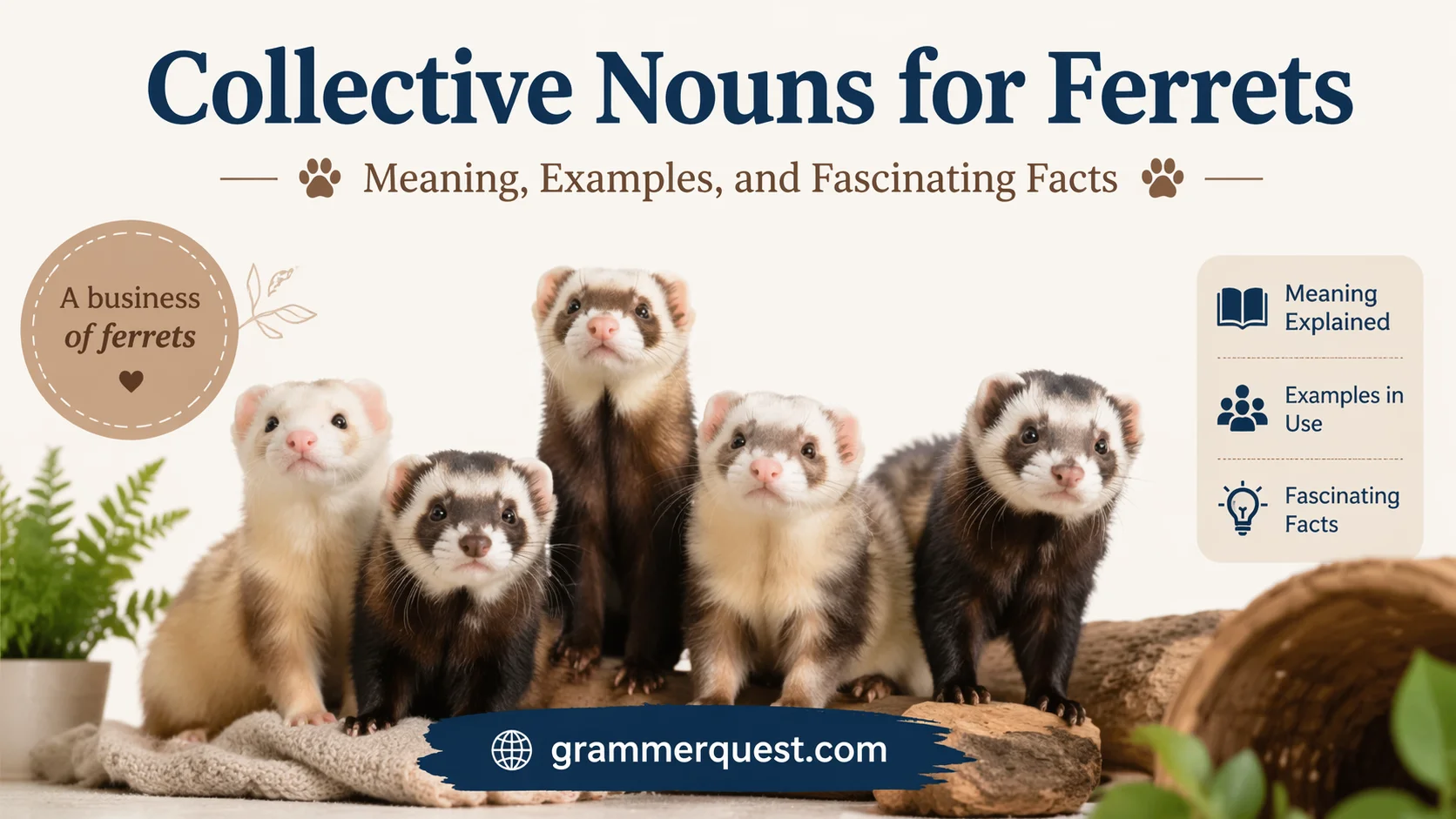 Collective Nouns for Ferrets: Meaning, Examples, and Fascinating Facts