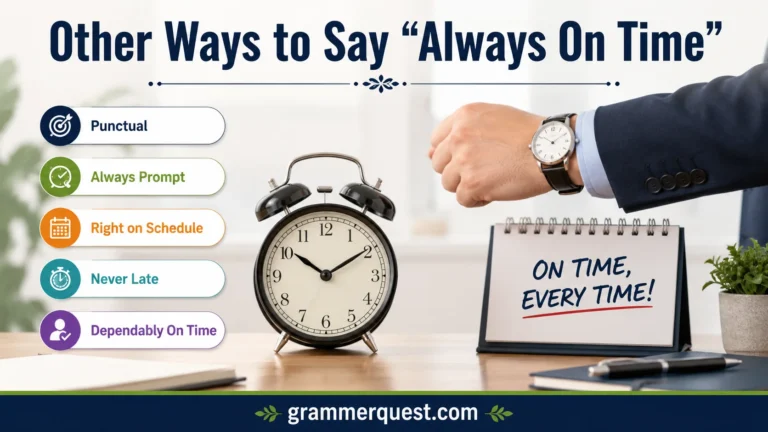 Other Ways to Say “Always On Time”