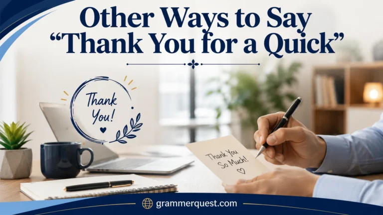 Other Ways to Say “Thank You for a Quick”