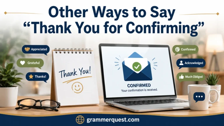Other Ways to Say “Thank You for Confirming”