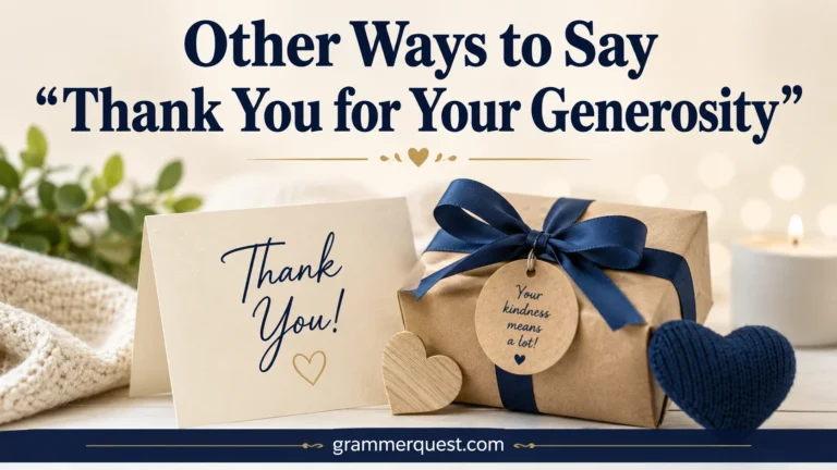 Other Ways to Say “Thank You for Your Generosity”