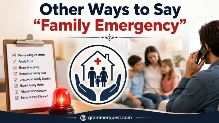 Other Ways to Say "Family Emergency"