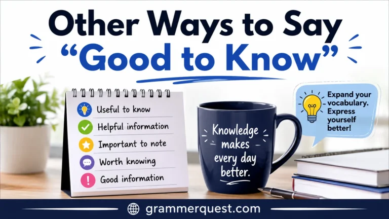 Other Ways to Say “Good to Know”