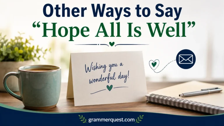 Other Ways to Say “Hope All Is Well”