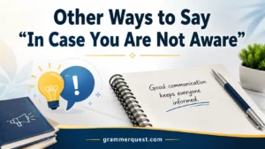 Other Ways to Say “In Case You Are Not Aware”